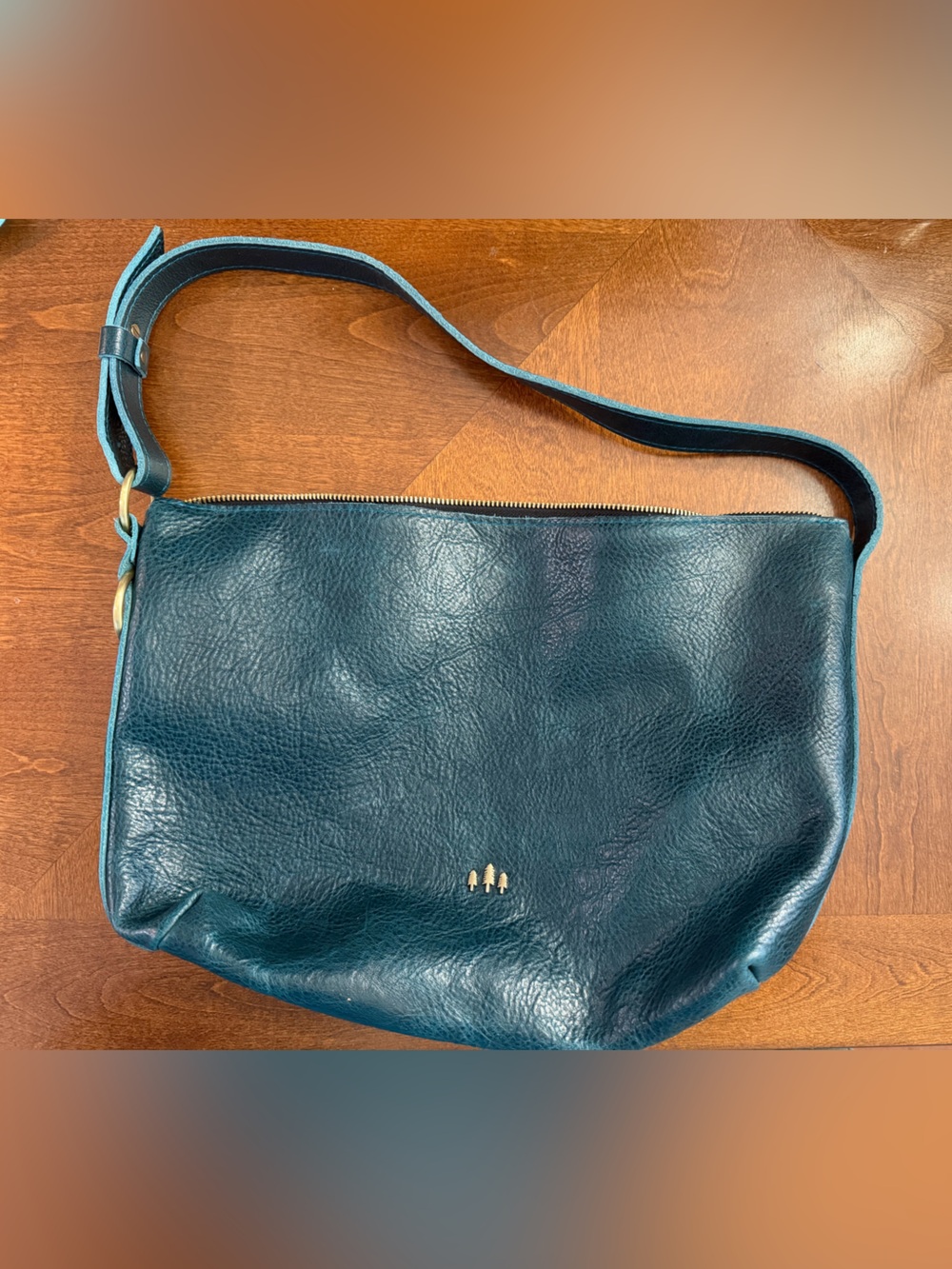 Portland Leather Goods Slouchy Shoulder Bag in Lagoon